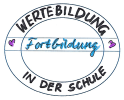 Grafik: © Karin Herzum, 2022; Schriftzug außen "Wertebildung in der Schule"; Schriftzug innen: "Fortbildung"; Grafik: © Karin Herzum, 2022; Schriftzug außen "Wertebildung in der Schule"; Schriftzug innen: "Fortbildung";